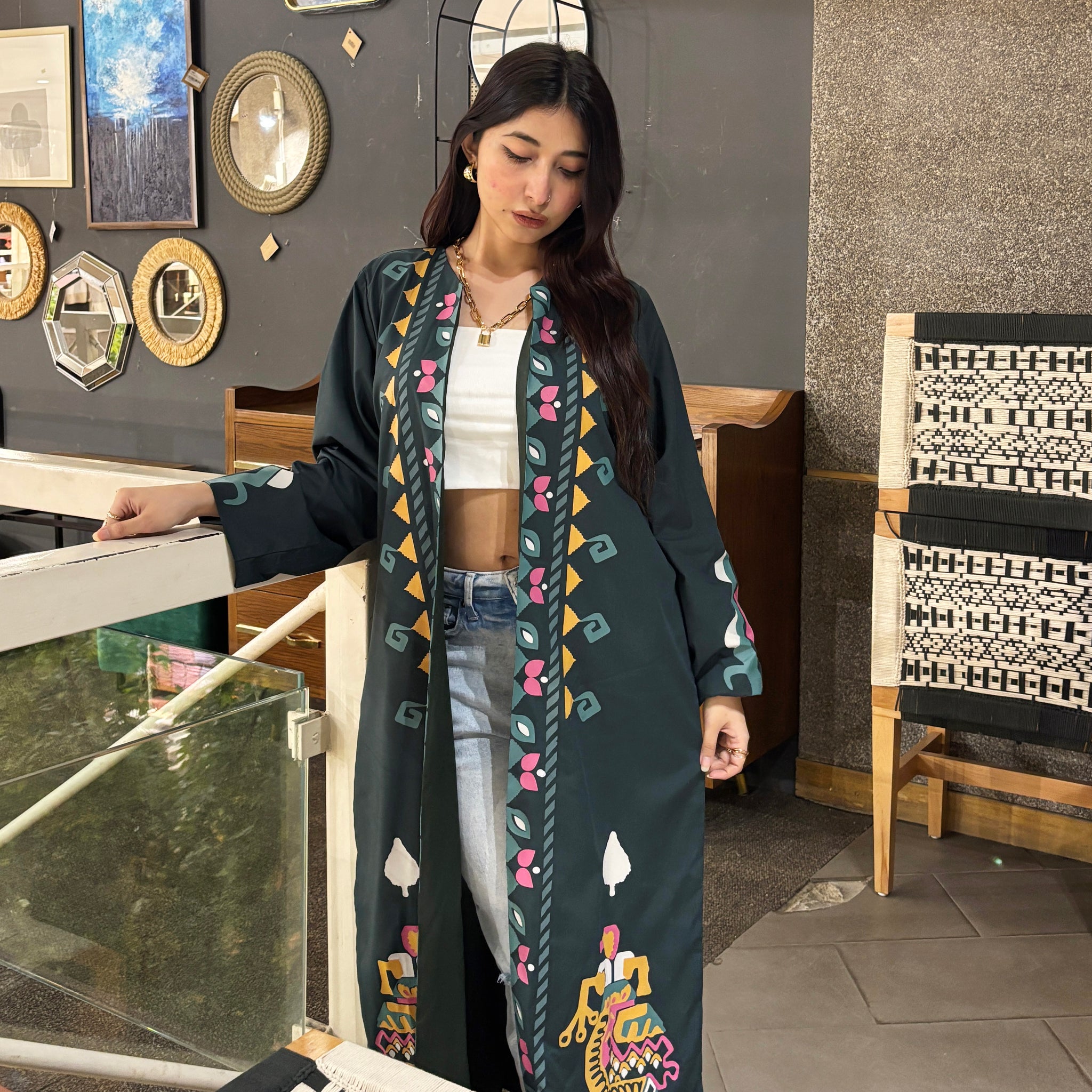 Jade Fest Green Long Jacket