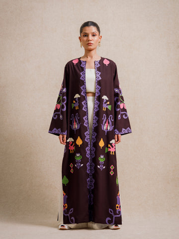 Royal Caravan Purple Long Jacket