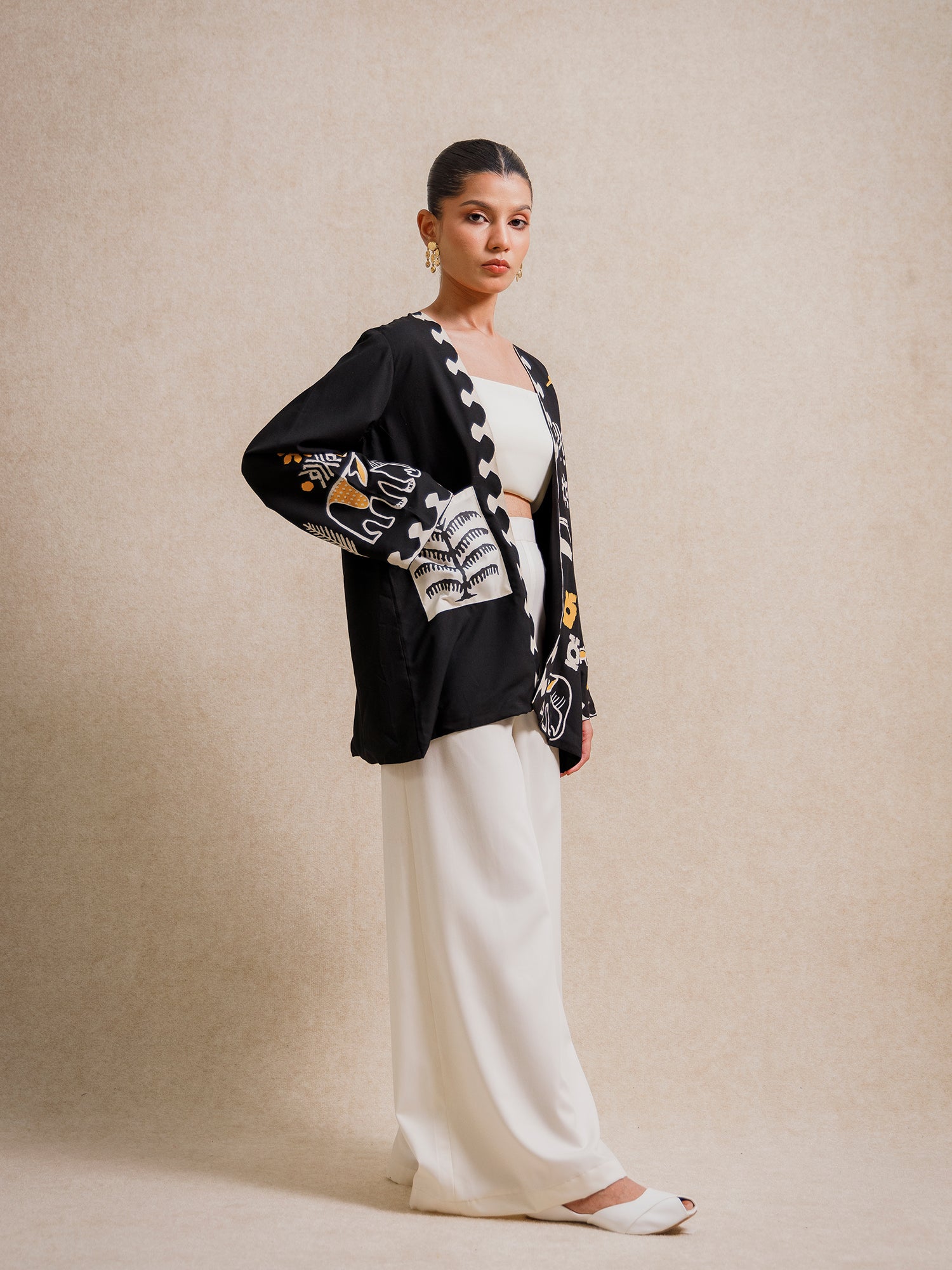 Adara Black Short Kimono