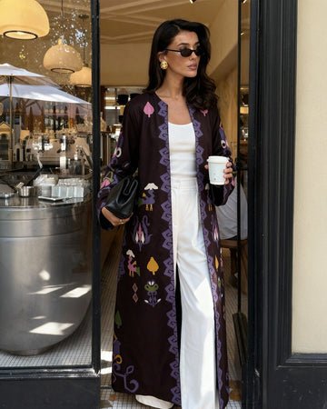 Royal Caravan Purple Long Jacket