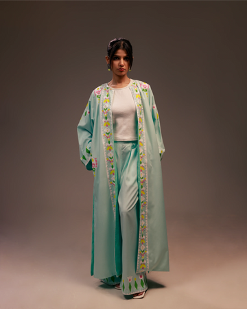 Tiffany Blue Long Kimono